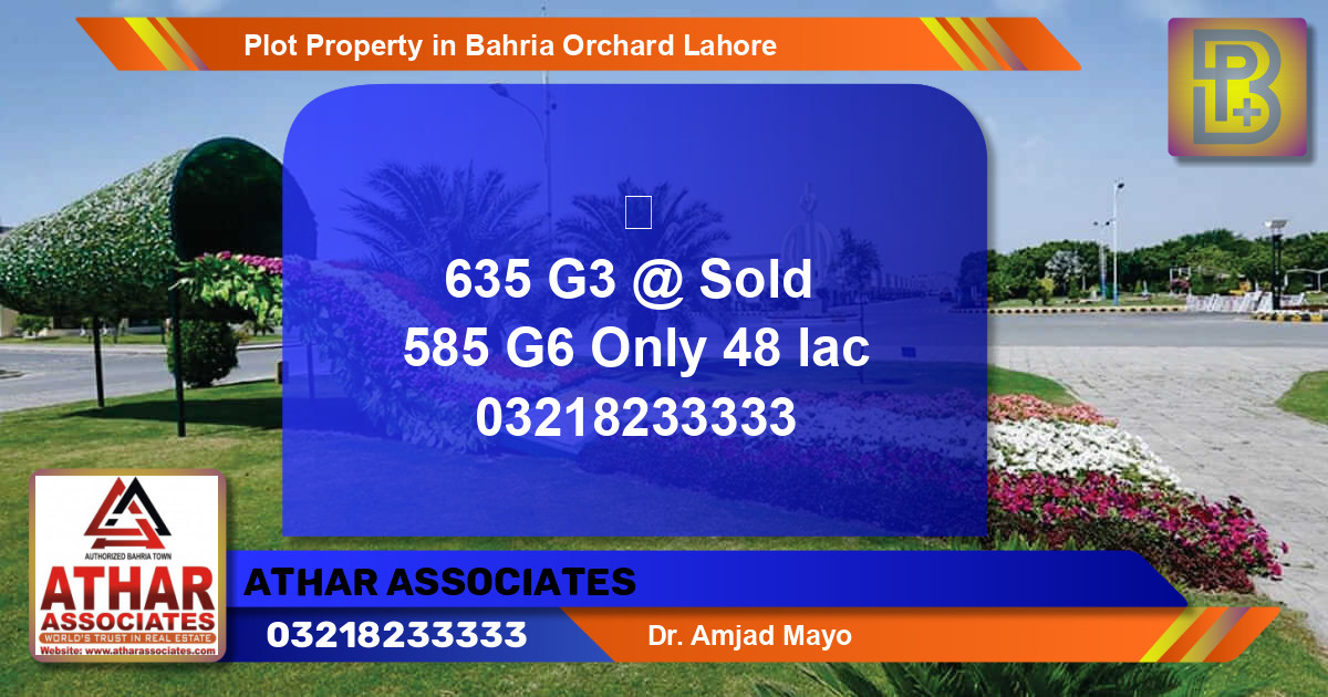 Residential Plot for Sale in Bahria Orchard, Lahore - (BP-59386)