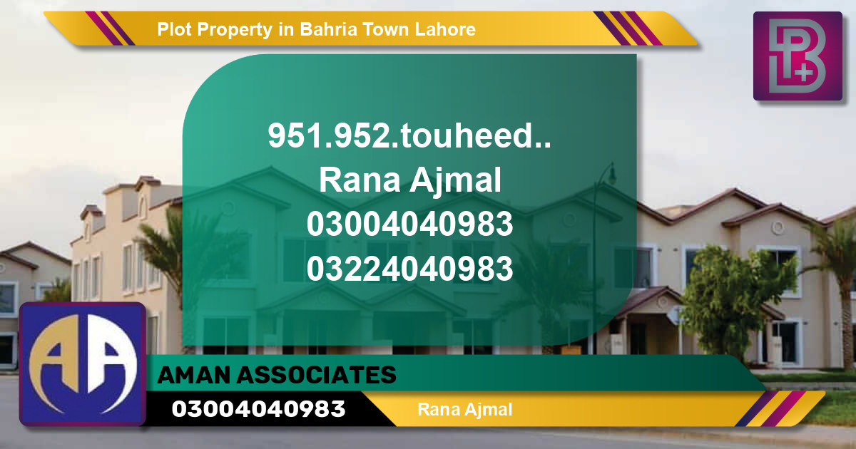 Residential Plot for Sale in Bahria Town, Lahore - (BP-59391)