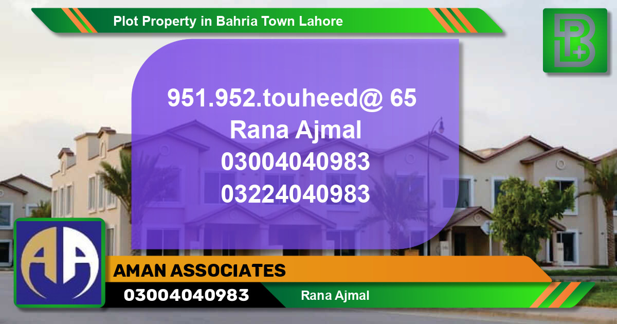 Residential Plot for Sale in Bahria Town, Lahore - (BP-59393)