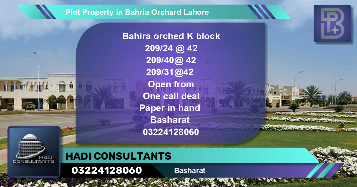 Residential Plot for Sale in Bahria Orchard, Lahore - (BP-59398)