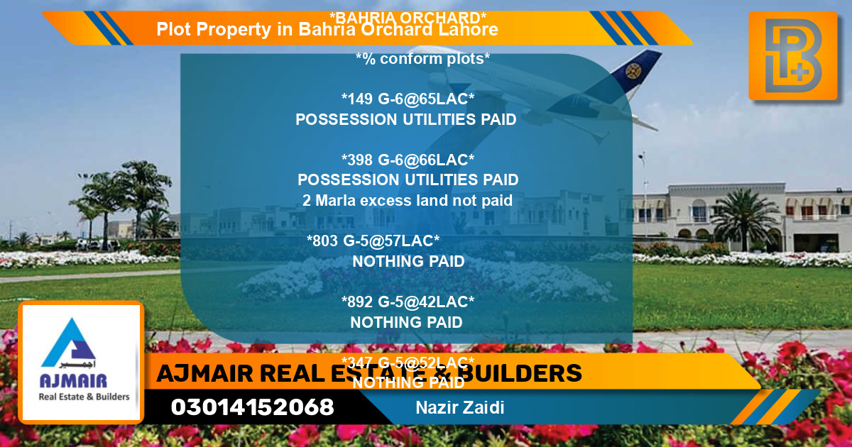 Residential Plot for Sale in Bahria Orchard, Lahore - (BP-59403)