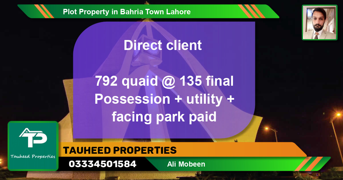 Residential Plot for Sale in Bahria Town, Lahore - (BP-59414)