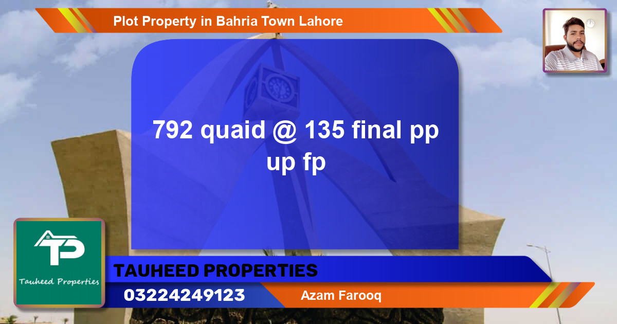 Residential Plot for Sale in Bahria Town, Lahore - (BP-59423)