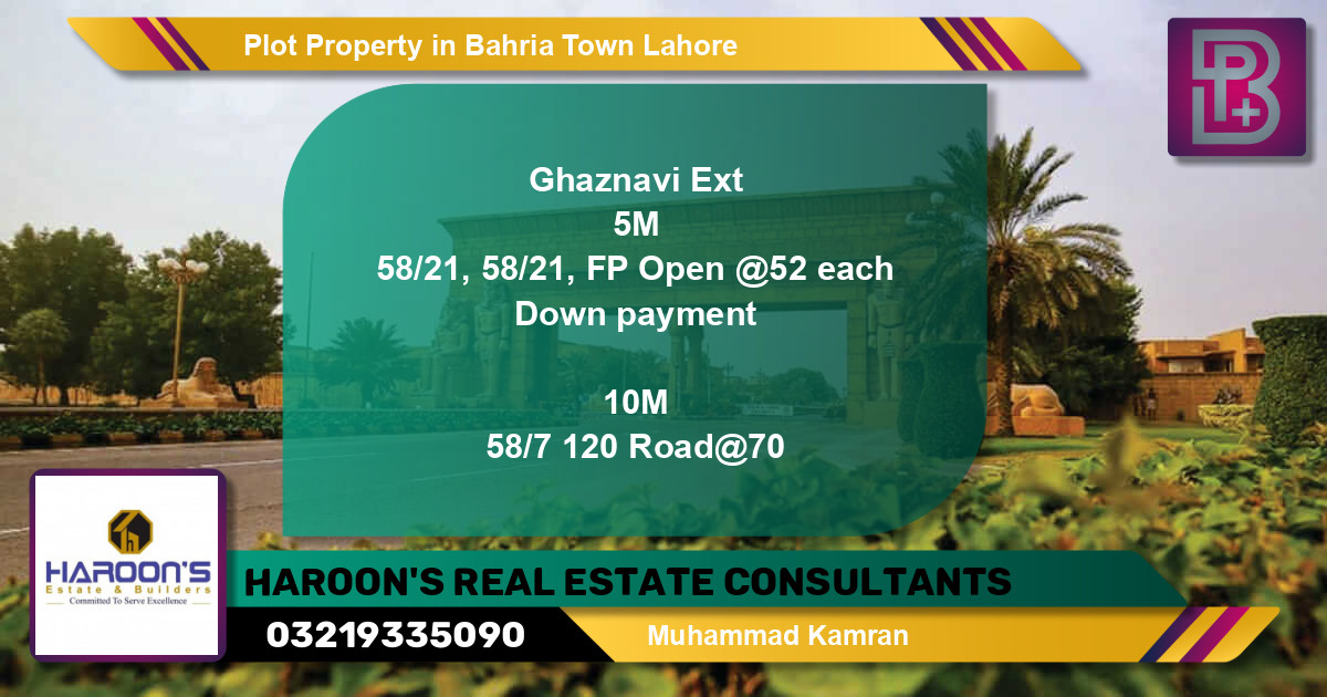 Residential Plot for Sale in Bahria Town, Lahore - (BP-59429)