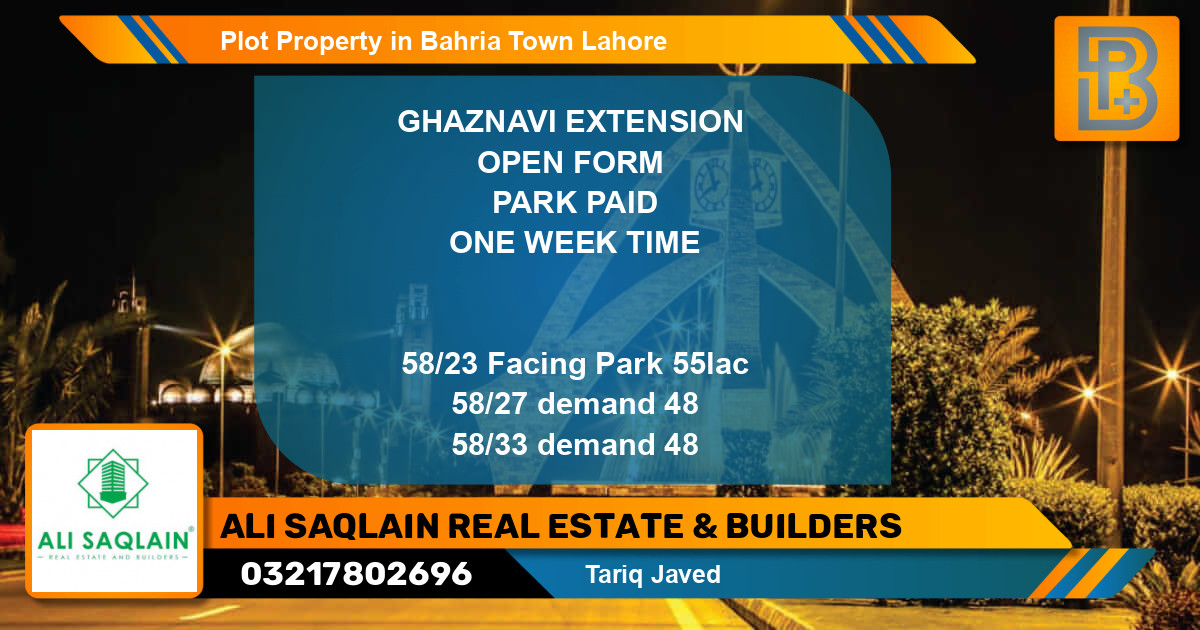 Residential Plot for Sale in Bahria Town, Lahore - (BP-59452)