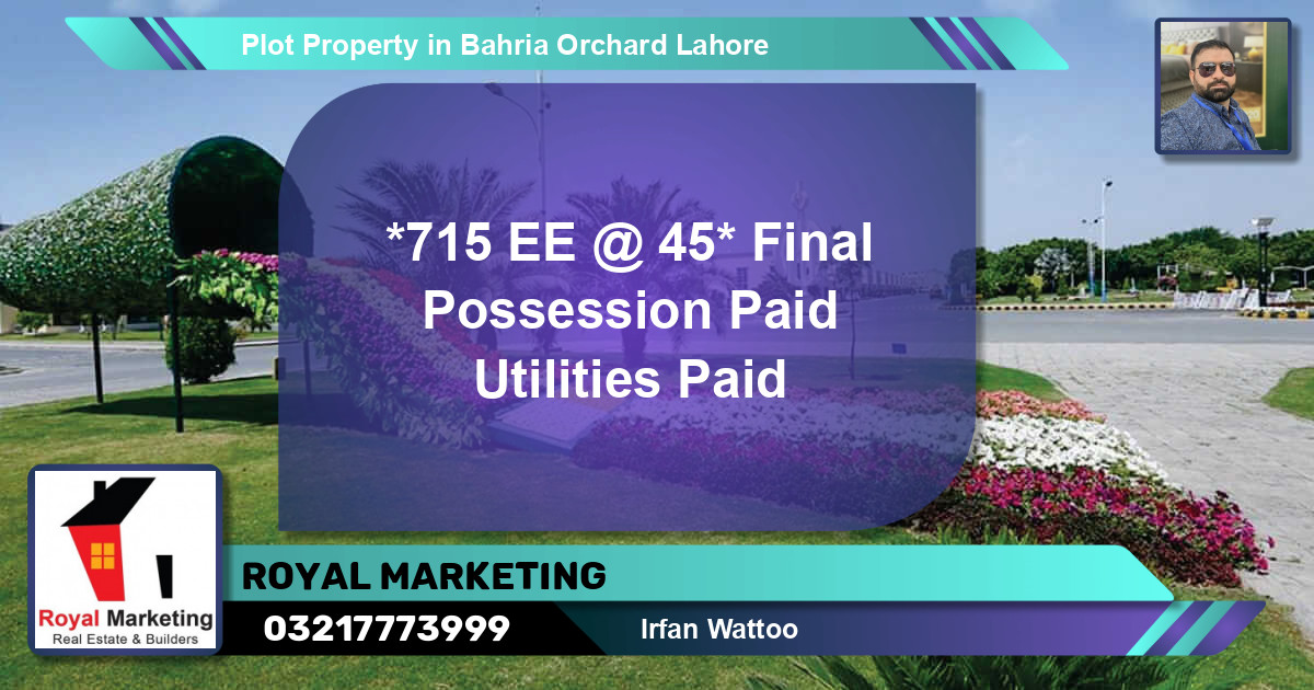 Residential Plot for Sale in Bahria Orchard, Lahore - (BP-59465)