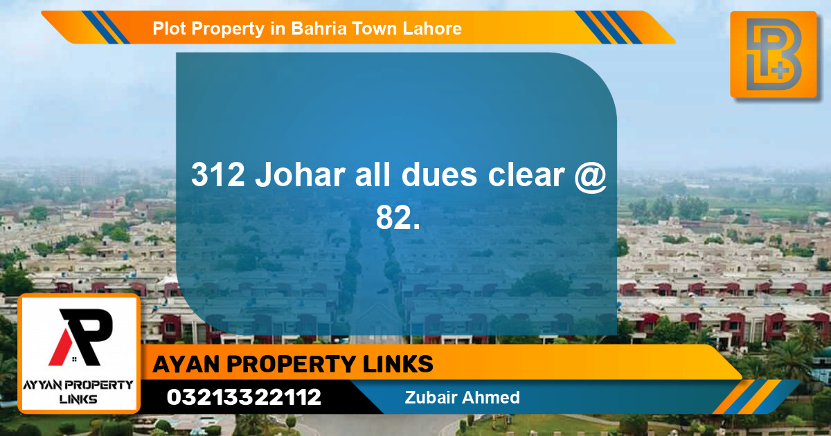 Residential Plot for Sale in Bahria Town, Lahore - (BP-59469)