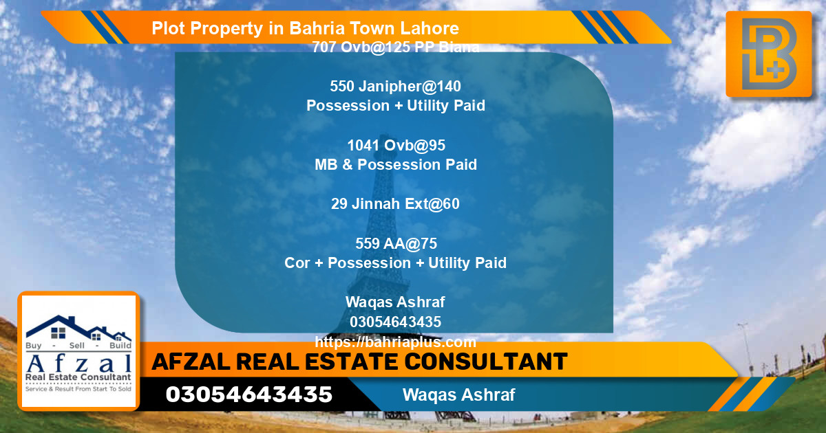 Residential Plot for Sale in Bahria Town, Lahore - (BP-59477)
