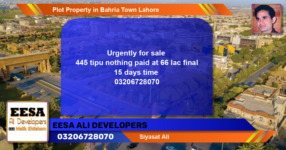 Residential Plot for Sale in Bahria Town, Lahore - (BP-59484)