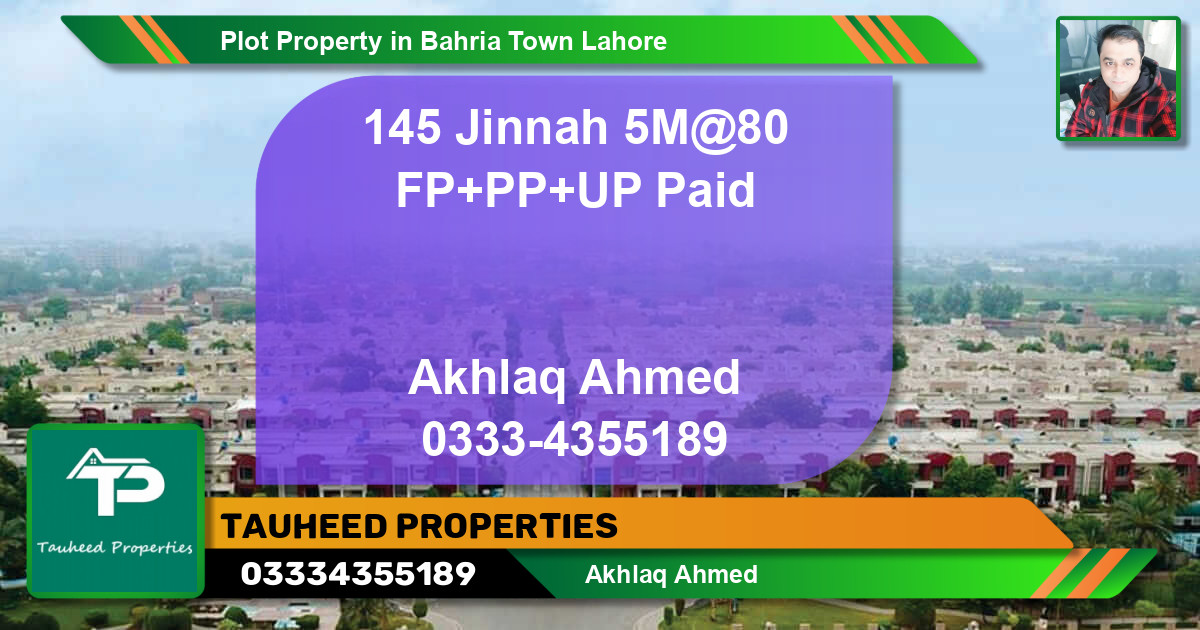 Residential Plot for Sale in Bahria Town, Lahore - (BP-59492)