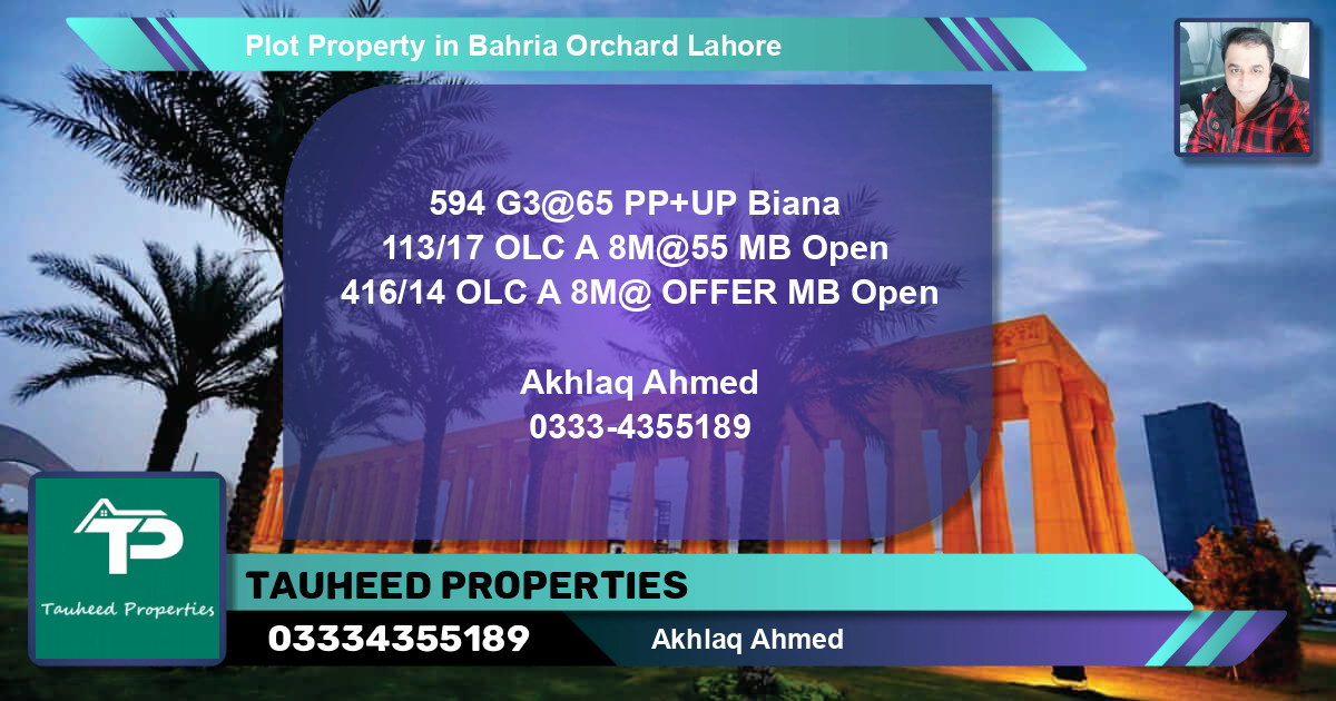Residential Plot for Sale in Bahria Orchard, Lahore - (BP-59496)