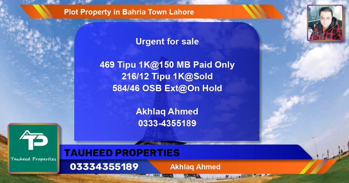 Residential Plot for Sale in Bahria Town, Lahore - (BP-59501)