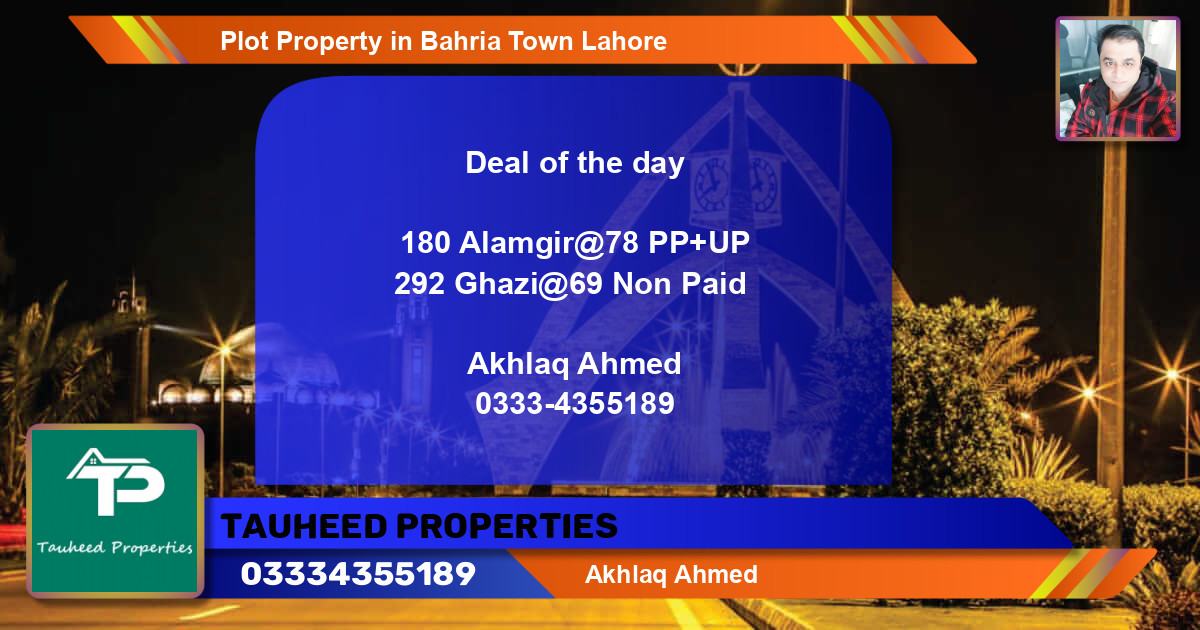 Residential Plot for Sale in Bahria Town, Lahore - (BP-59503)