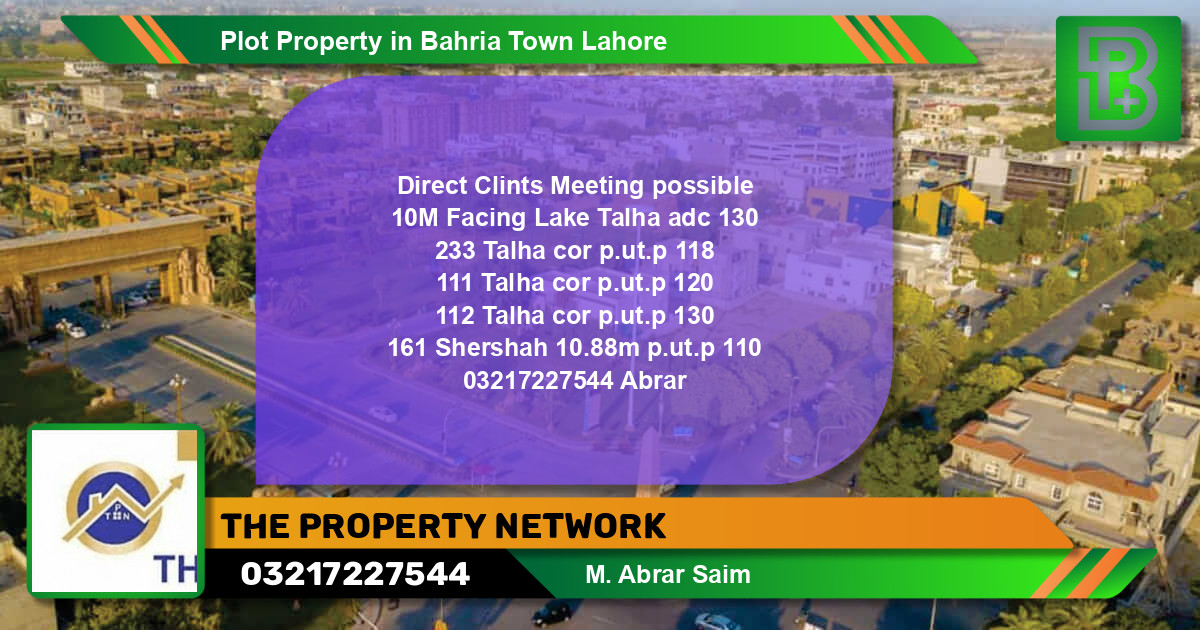 Residential Plot for Sale in Bahria Town, Lahore - (BP-59528)