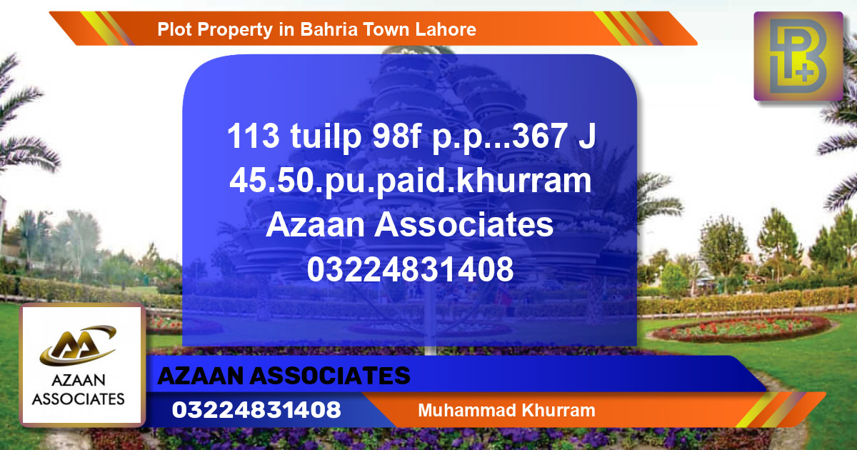 Residential Plot for Sale in Bahria Town, Lahore - (BP-59574)
