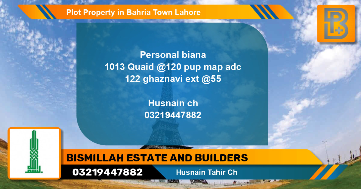 Residential Plot for Sale in Bahria Town, Lahore - (BP-59647)