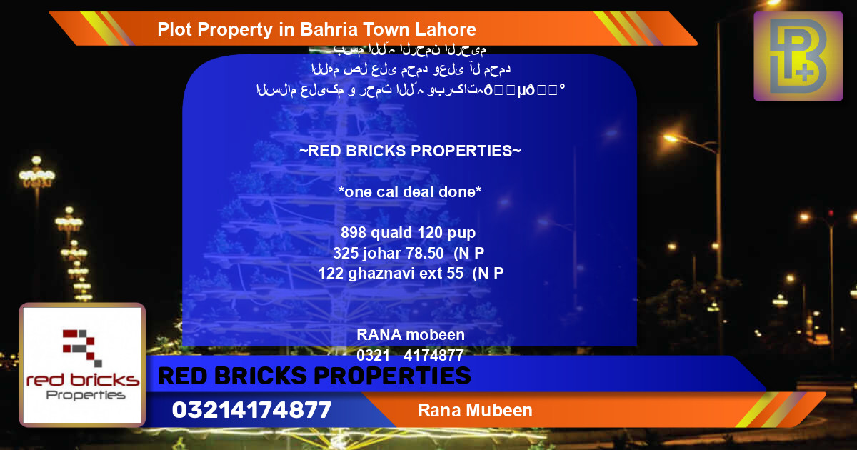 Residential Plot for Sale in Bahria Town, Lahore - (BP-59675)