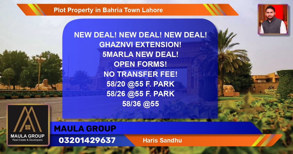 Residential Plot for Sale in Bahria Town, Lahore - (BP-59686)