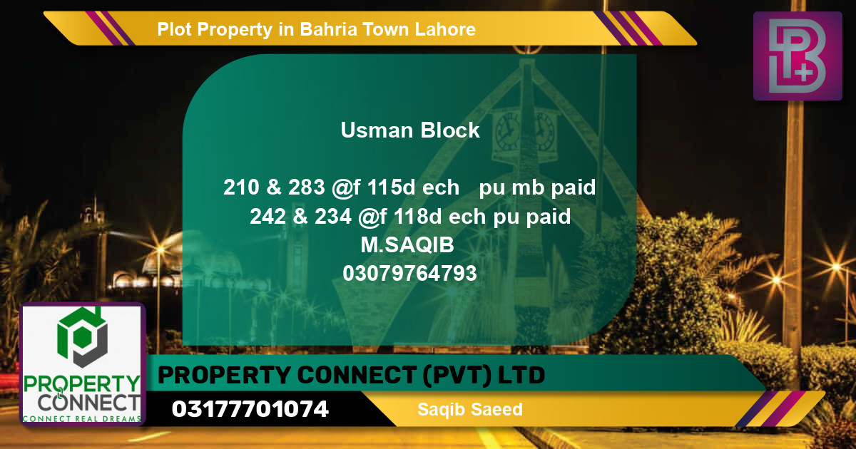 Residential Plot for Sale in Bahria Town, Lahore - (BP-59746)