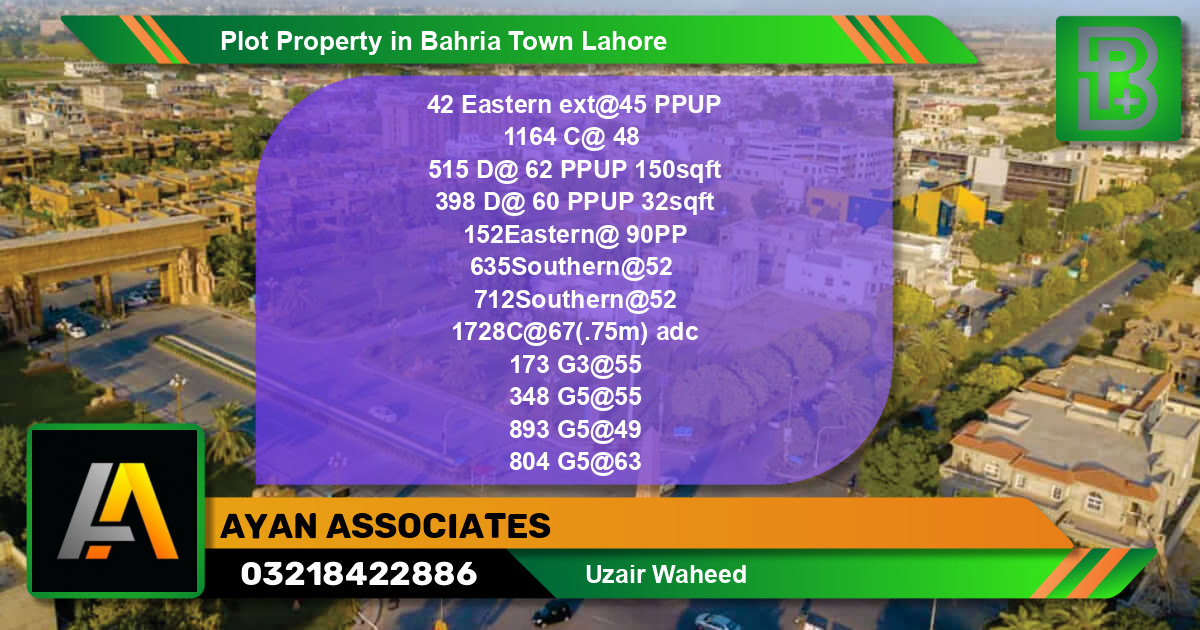 Residential Plot for Sale in Bahria Town, Lahore - (BP-59769)