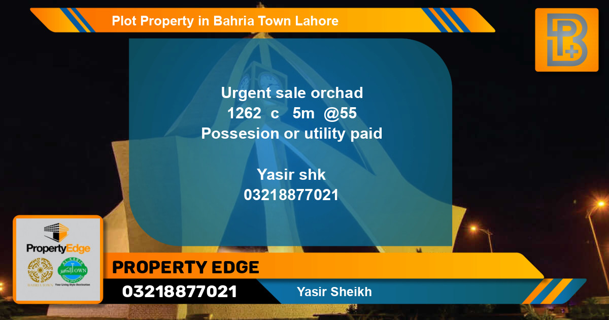 Residential Plot for Sale in Bahria Town, Lahore - (BP-59777)