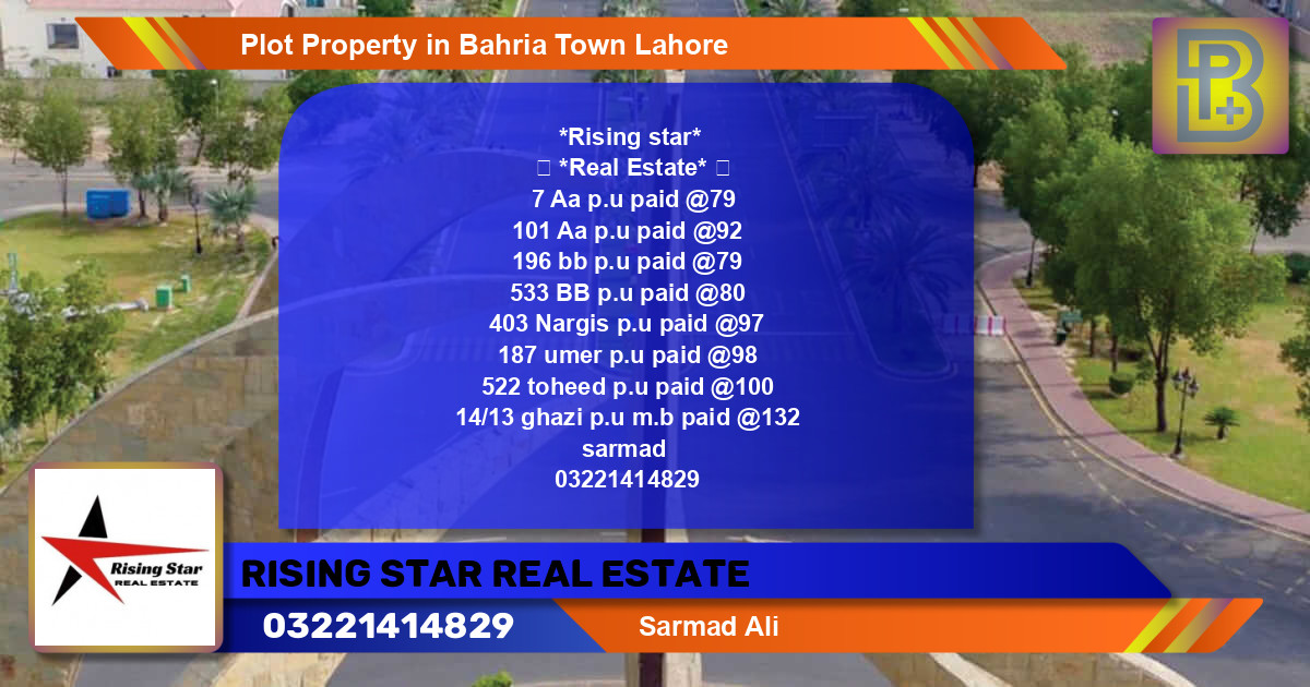 Residential Plot for Sale in Bahria Town, Lahore - (BP-59801)