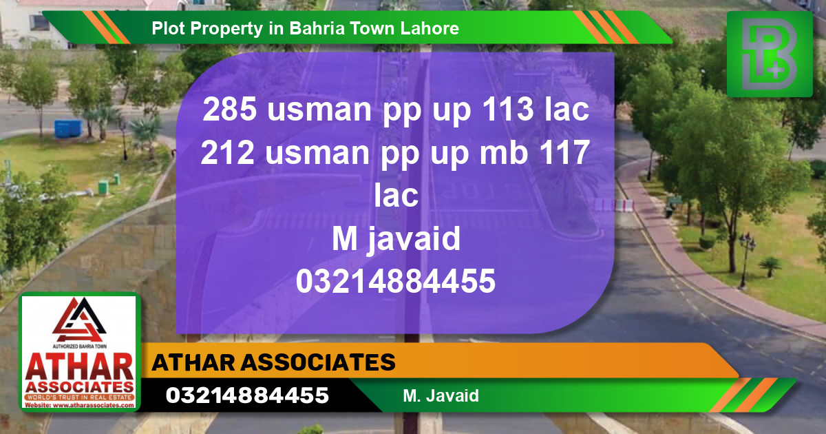 Residential Plot for Sale in Bahria Town, Lahore - (BP-59805)