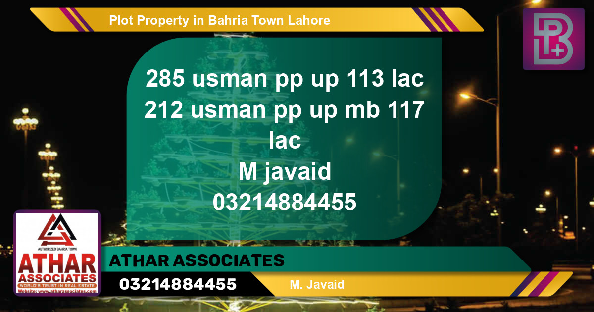 Residential Plot for Sale in Bahria Town, Lahore - (BP-59806)