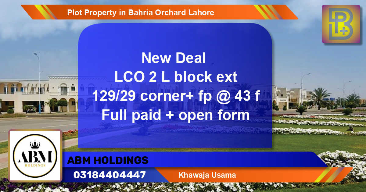 Residential Plot for Sale in Bahria Orchard, Lahore - (BP-59812)