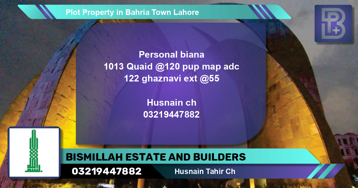 Residential Plot for Sale in Bahria Town, Lahore - (BP-59827)
