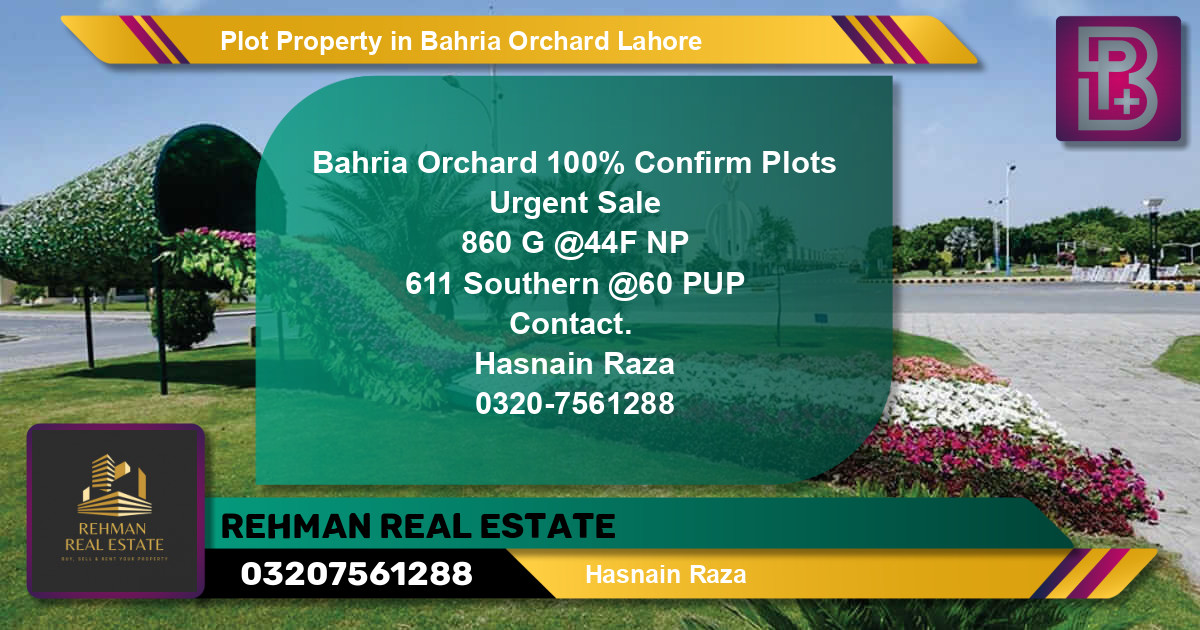 Residential Plot for Sale in Bahria Orchard, Lahore - (BP-59837)
