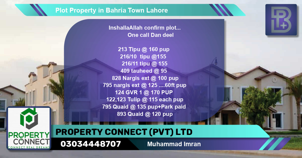 Residential Plot for Sale in Bahria Town, Lahore - (BP-59847)