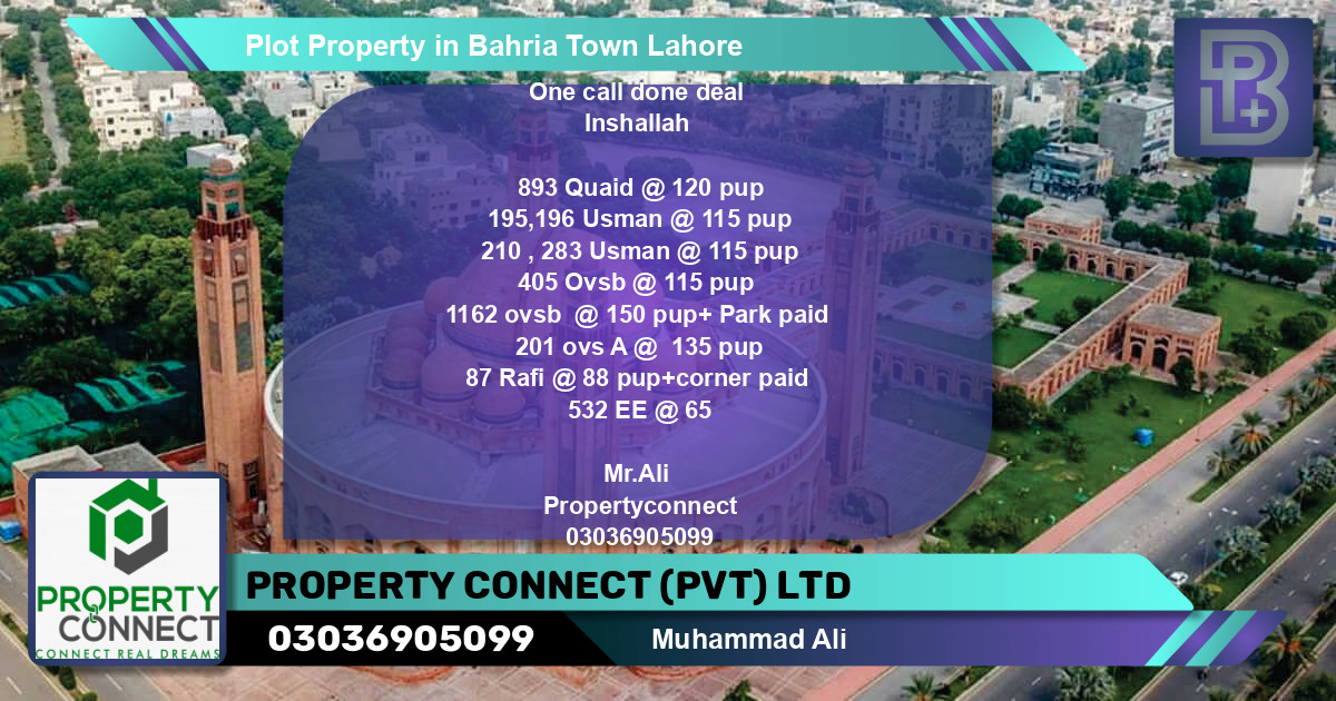 Residential Plot for Sale in Bahria Town, Lahore - (BP-59849)