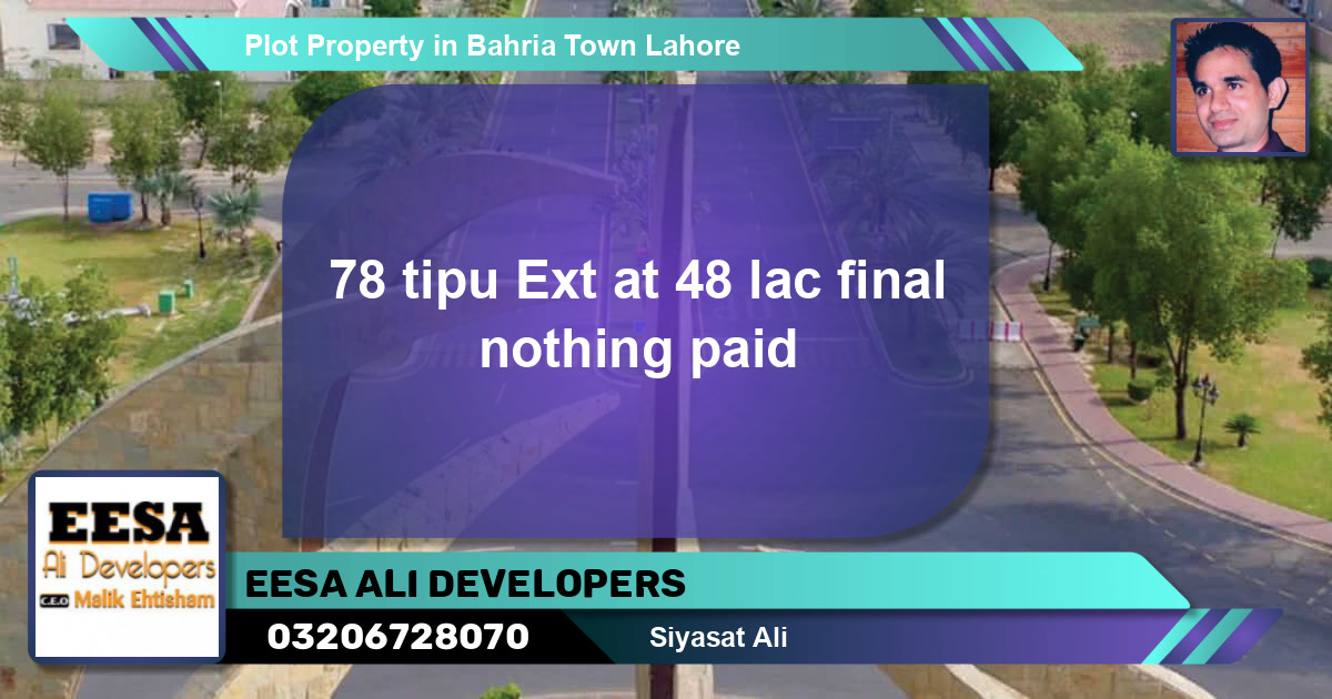 Residential Plot for Sale in Bahria Town, Lahore - (BP-59882)