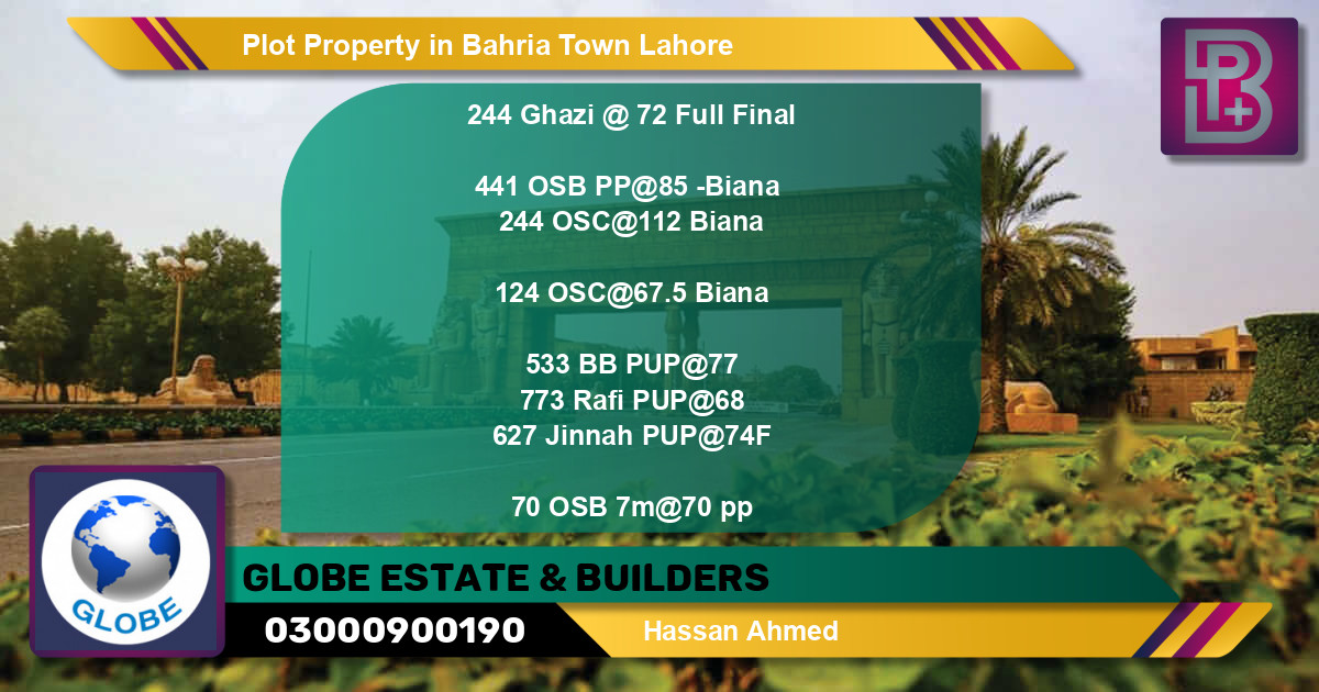 Residential Plot for Sale in Bahria Town, Lahore - (BP-59898)