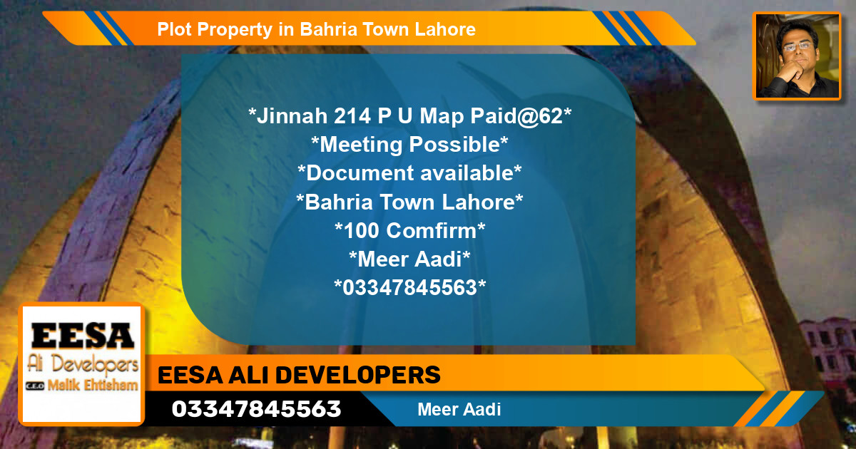 Residential Plot for Sale in Bahria Town, Lahore - (BP-59912)