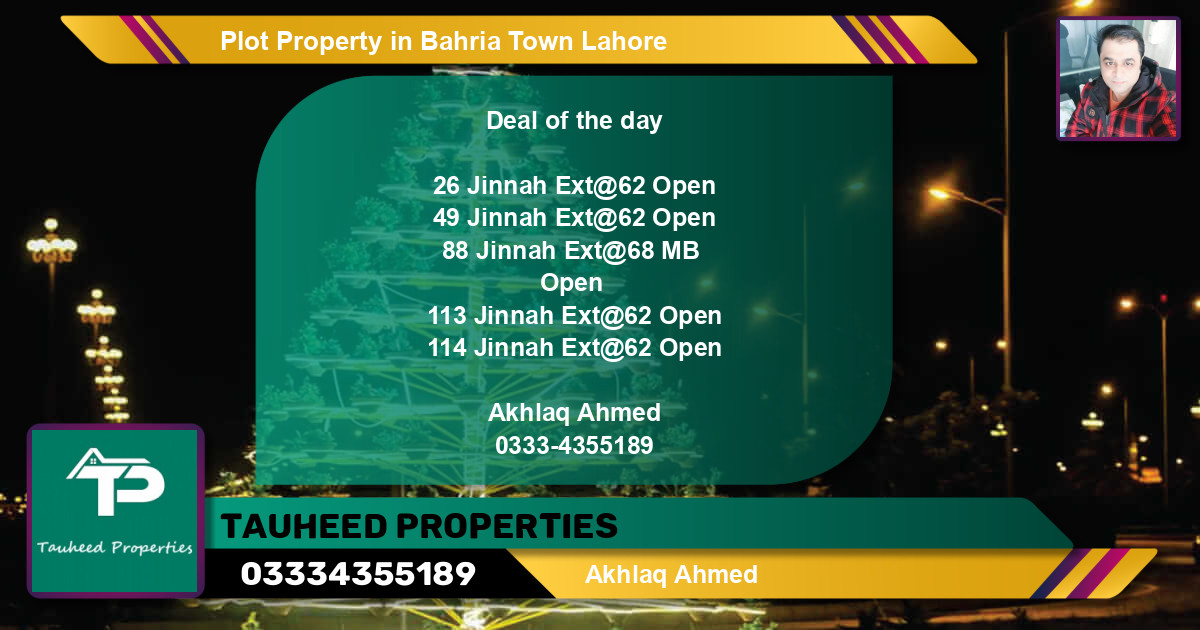 Residential Plot for Sale in Bahria Town, Lahore - (BP-59925)
