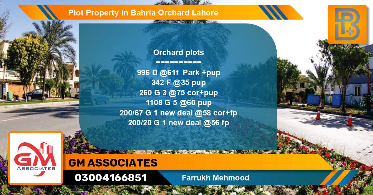 Residential Plot for Sale in Bahria Orchard, Lahore - (BP-59927)