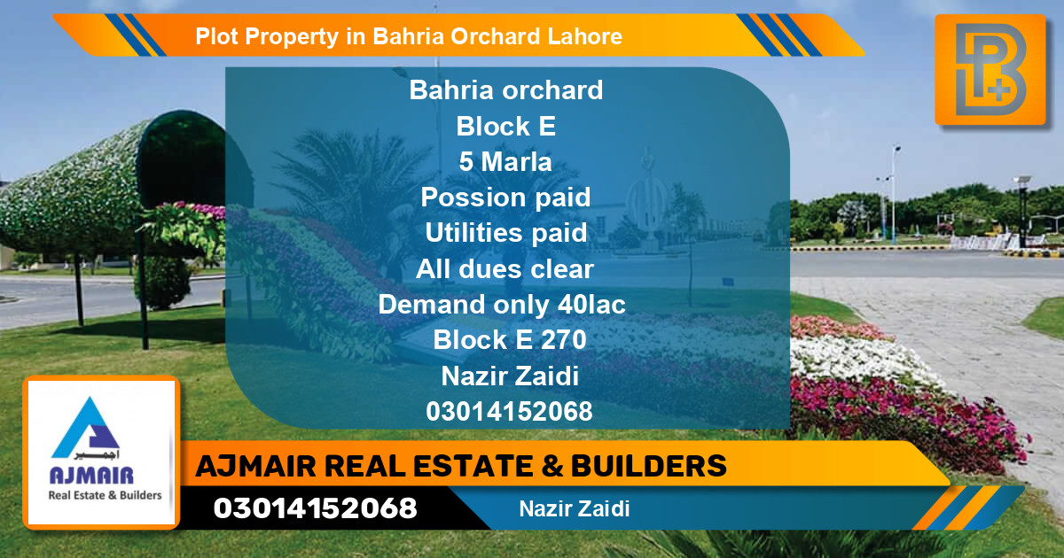 Residential Plot for Sale in Bahria Orchard, Lahore - (BP-59944)