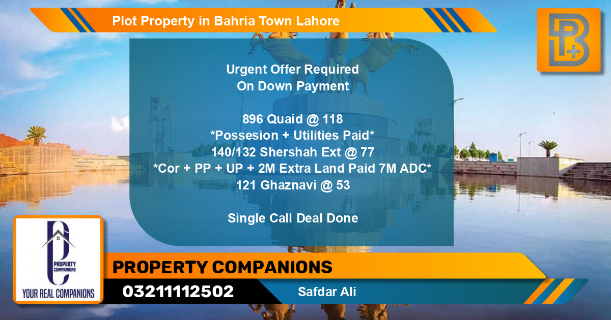 Residential Plot for Sale in Bahria Town, Lahore - (BP-59946)