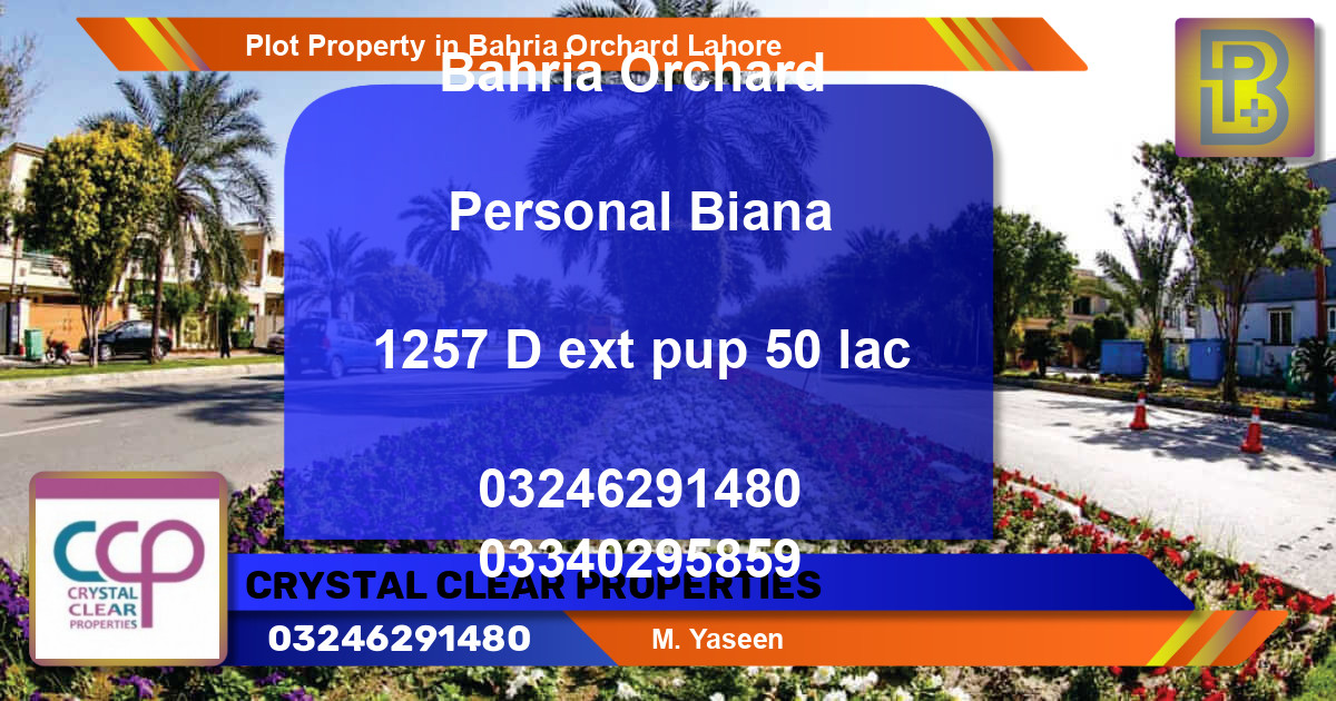 Residential Plot for Sale in Bahria Orchard, Lahore - (BP-59993)