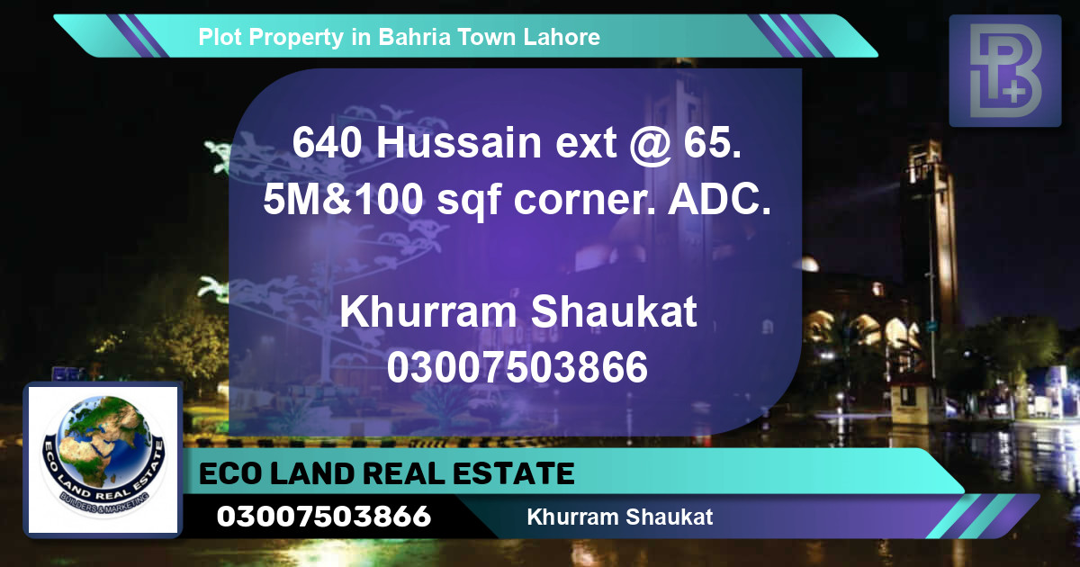 Residential Plot for Sale in Bahria Town, Lahore - (BP-59997)