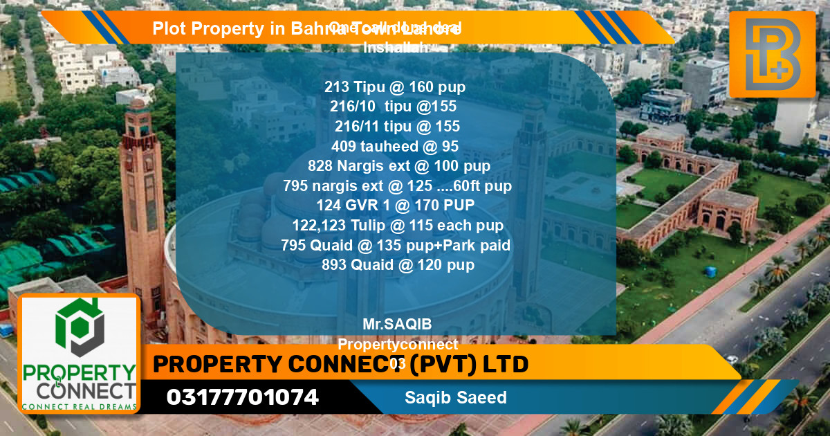 Residential Plot for Sale in Bahria Town, Lahore - (BP-60012)