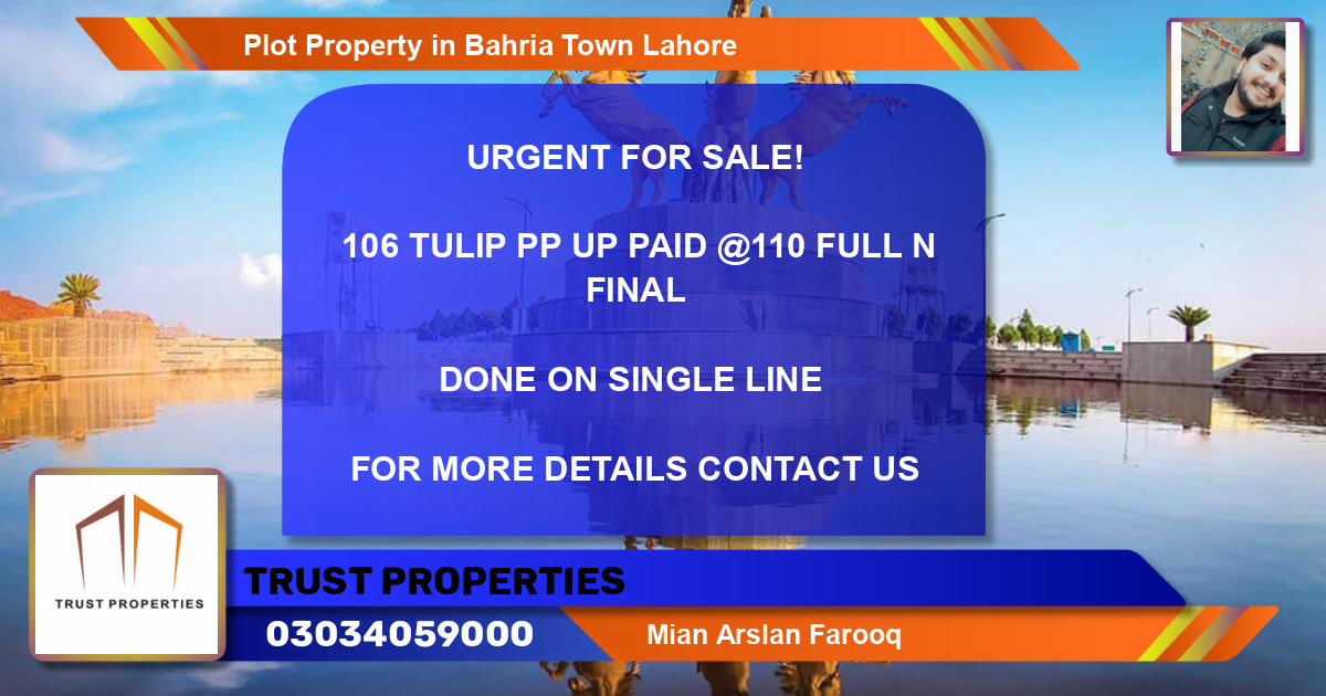 Residential Plot for Sale in Bahria Town, Lahore - (BP-60017)