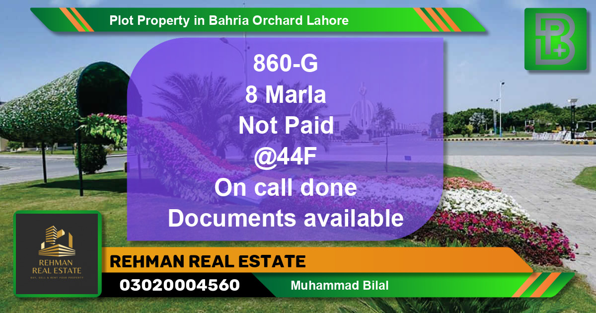Residential Plot for Sale in Bahria Orchard, Lahore - (BP-60019)