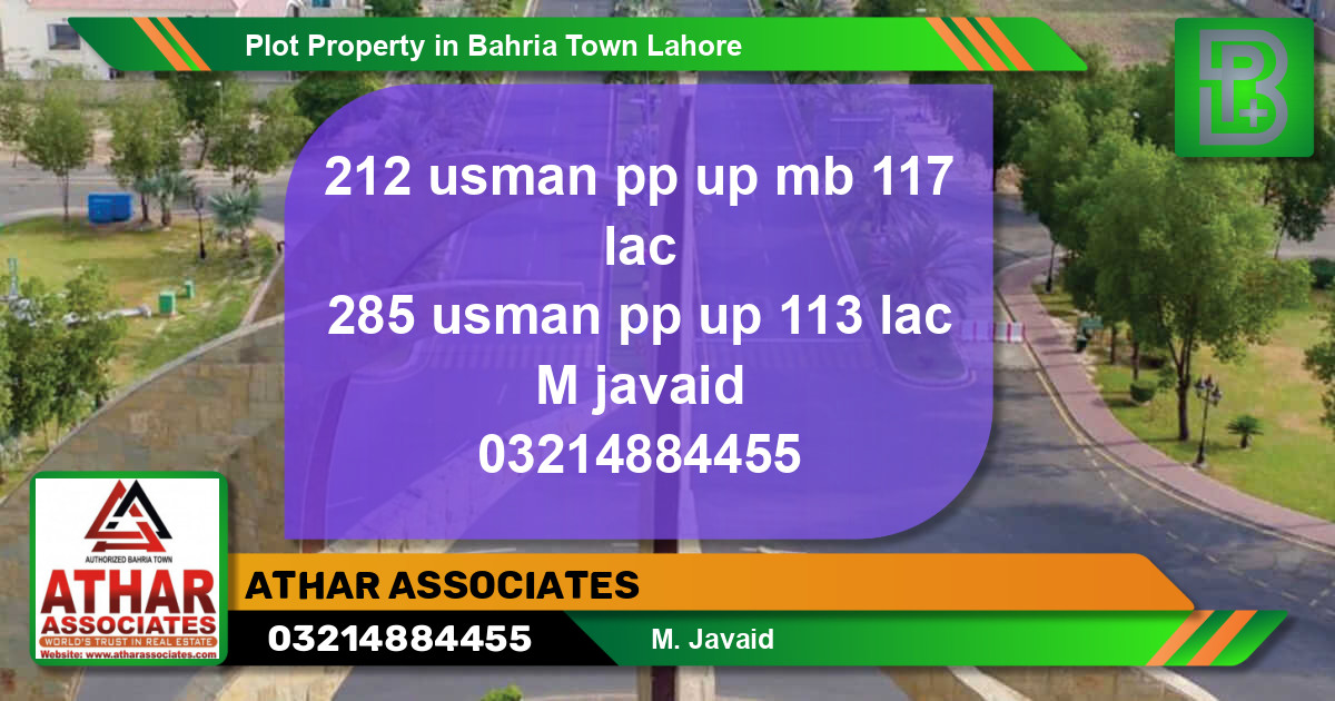 Residential Plot for Sale in Bahria Town, Lahore - (BP-60028)