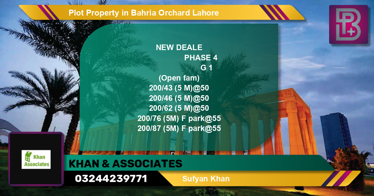 Residential Plot for Sale in Bahria Orchard, Lahore - (BP-60030)