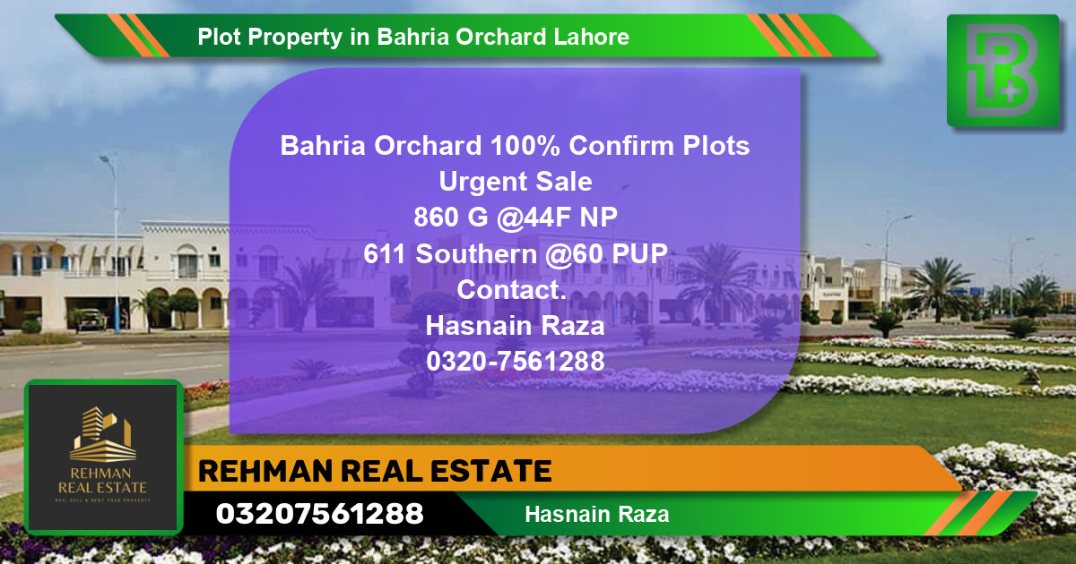 Residential Plot for Sale in Bahria Orchard, Lahore - (BP-60036)