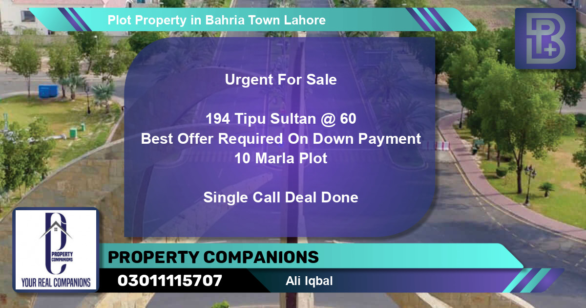 Residential Plot for Sale in Bahria Town, Lahore - (BP-60042)