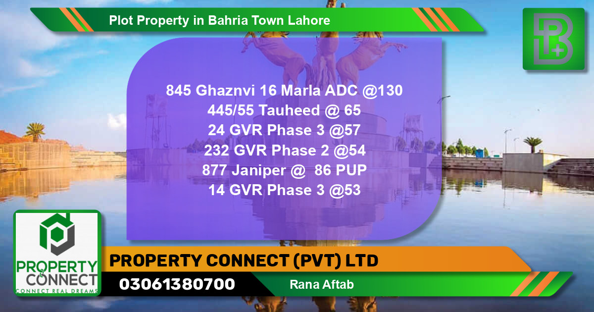 Residential Plot for Sale in Bahria Town, Lahore - (BP-60049)